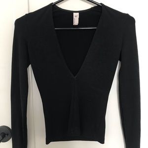 American Apparel black deep plunge top